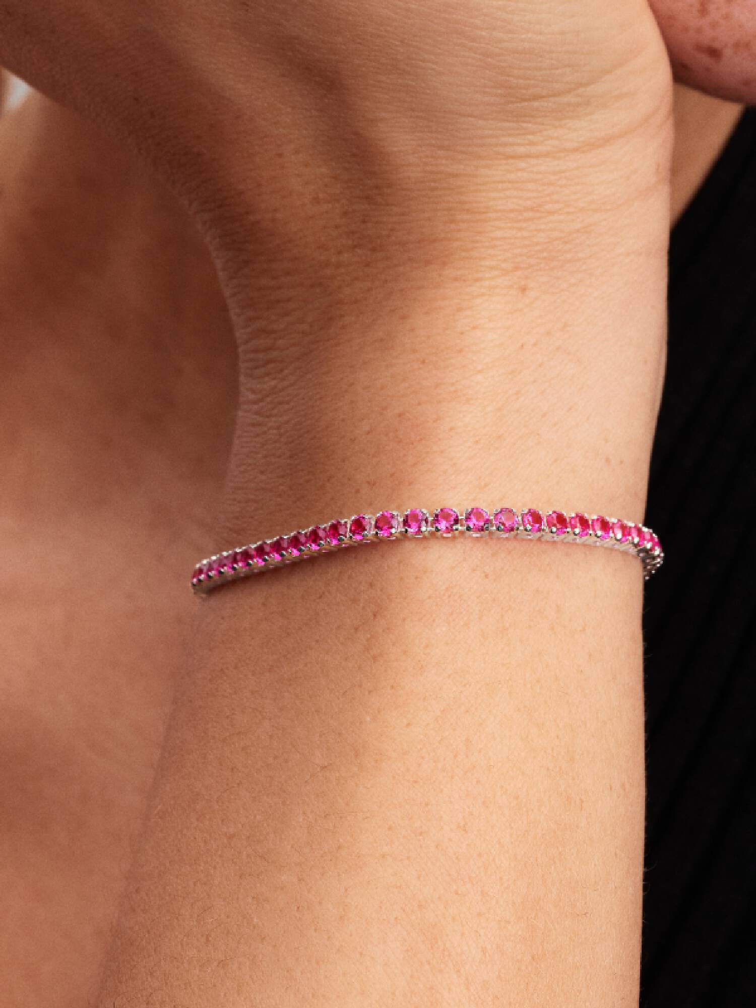 Sprankelende Roze Tennisarmband