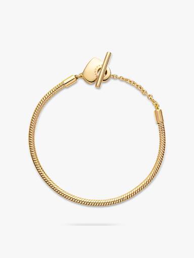 Bracelet Maille Serpent Barre en T Cœur