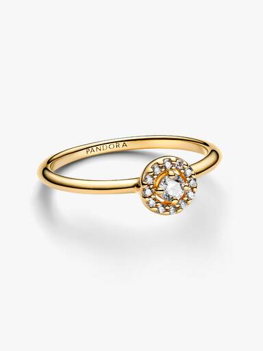 Ronde pavé halo-ring