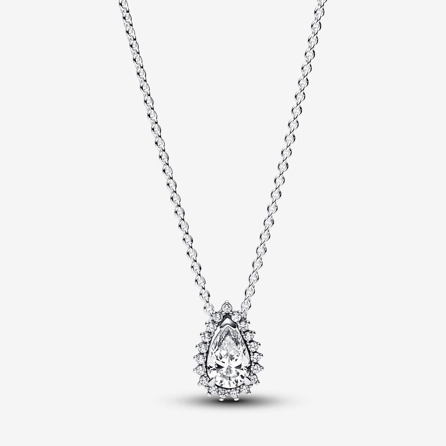 Sterling silver collier with clear cubic zirconia image number 0