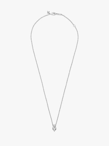 Collier Scintillant Pendentif Cœur Double