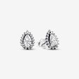 Sterling silver stud earrings with clear cubic zirconia