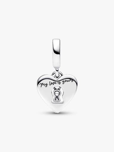 Double Charm Pendant Cœur Rouge & Trou de Serrure