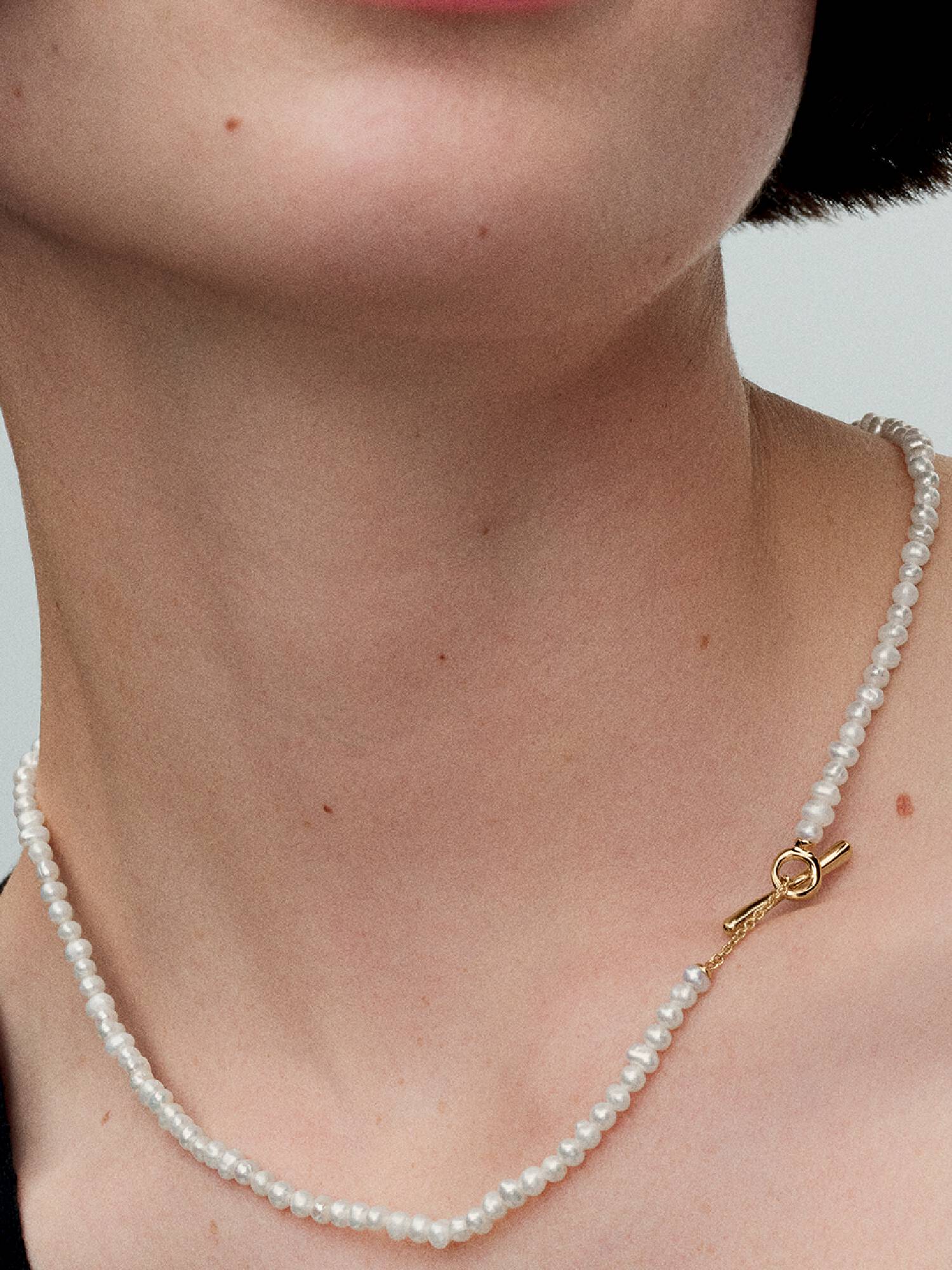Behandelde Gecultiveerde Parelketting met T-sluiting