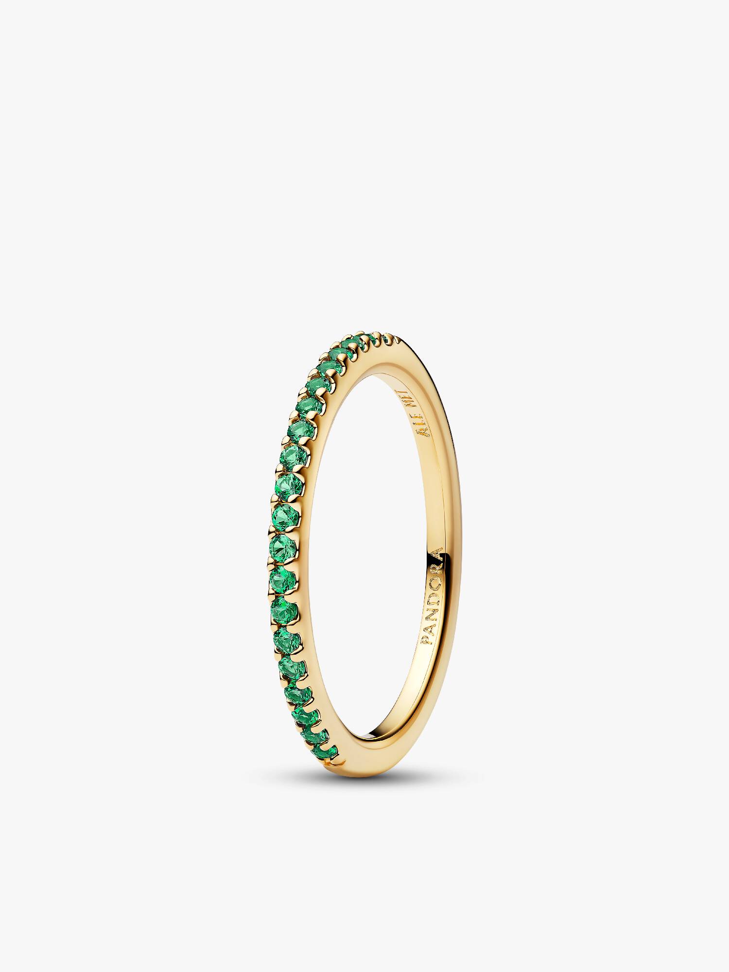 Anneau Semi-Éternité Vert Scintillant