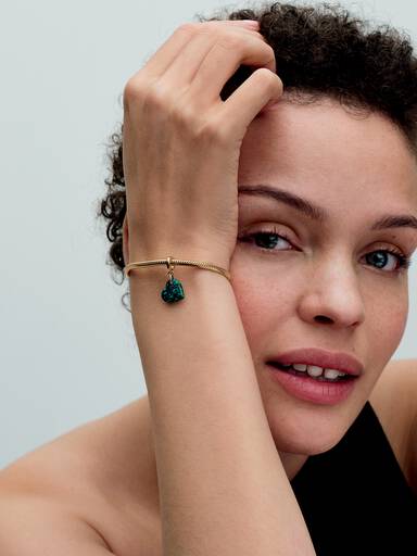 Opalescent Groen Hart Hangende Bedel