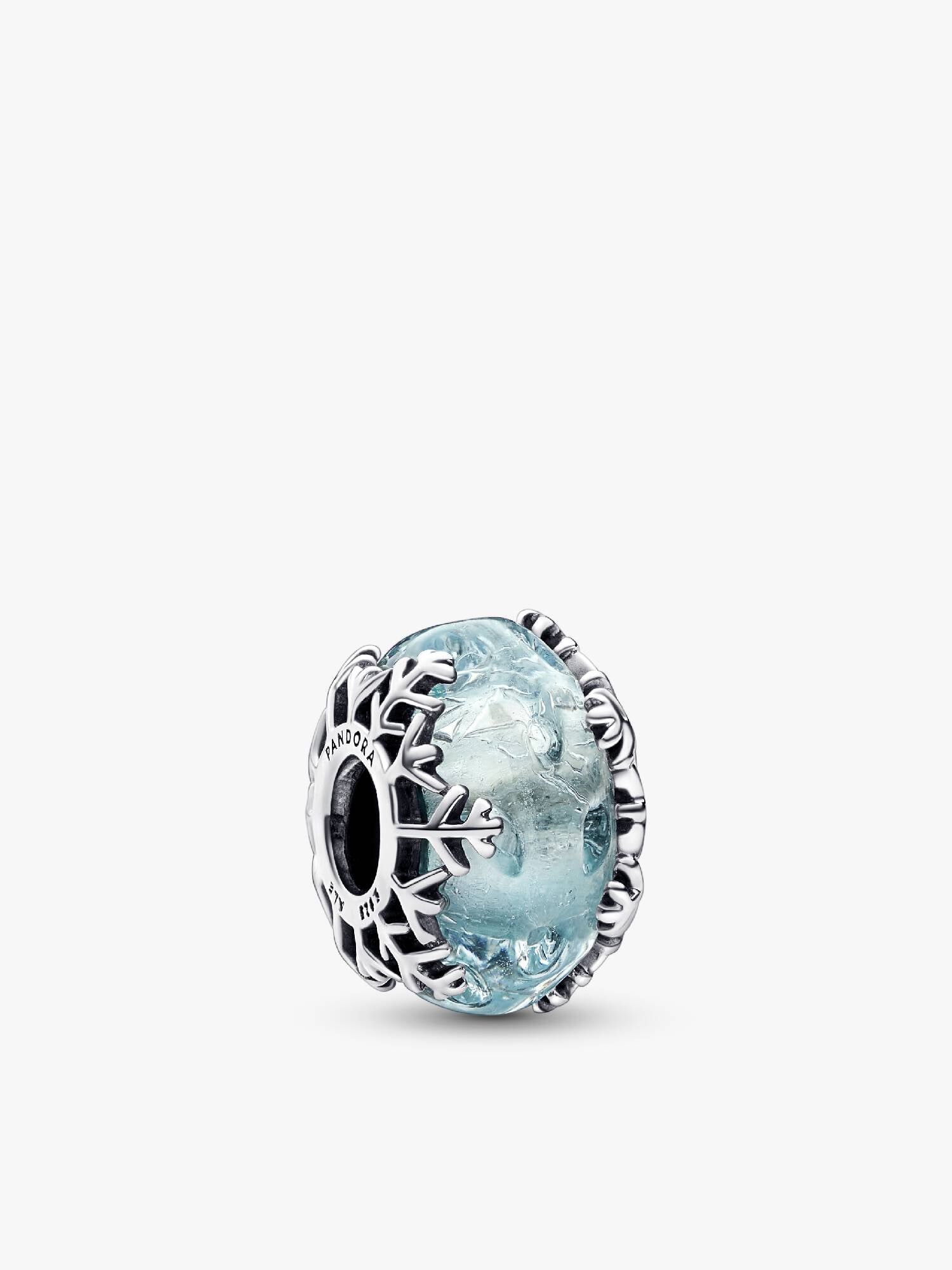 Charm Murano Flocon de Neige Bleu Hiver