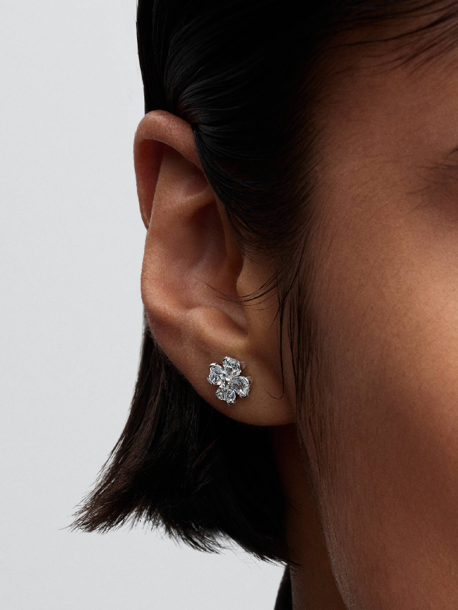 Clous d'Oreilles Trèfle à Quatre Feuilles Scintillant
