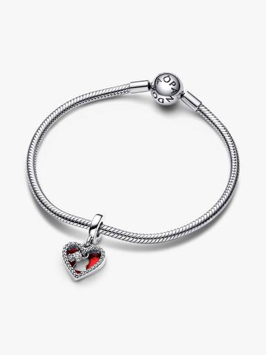 Double Charm Pendant Cœur Rouge & Trou de Serrure