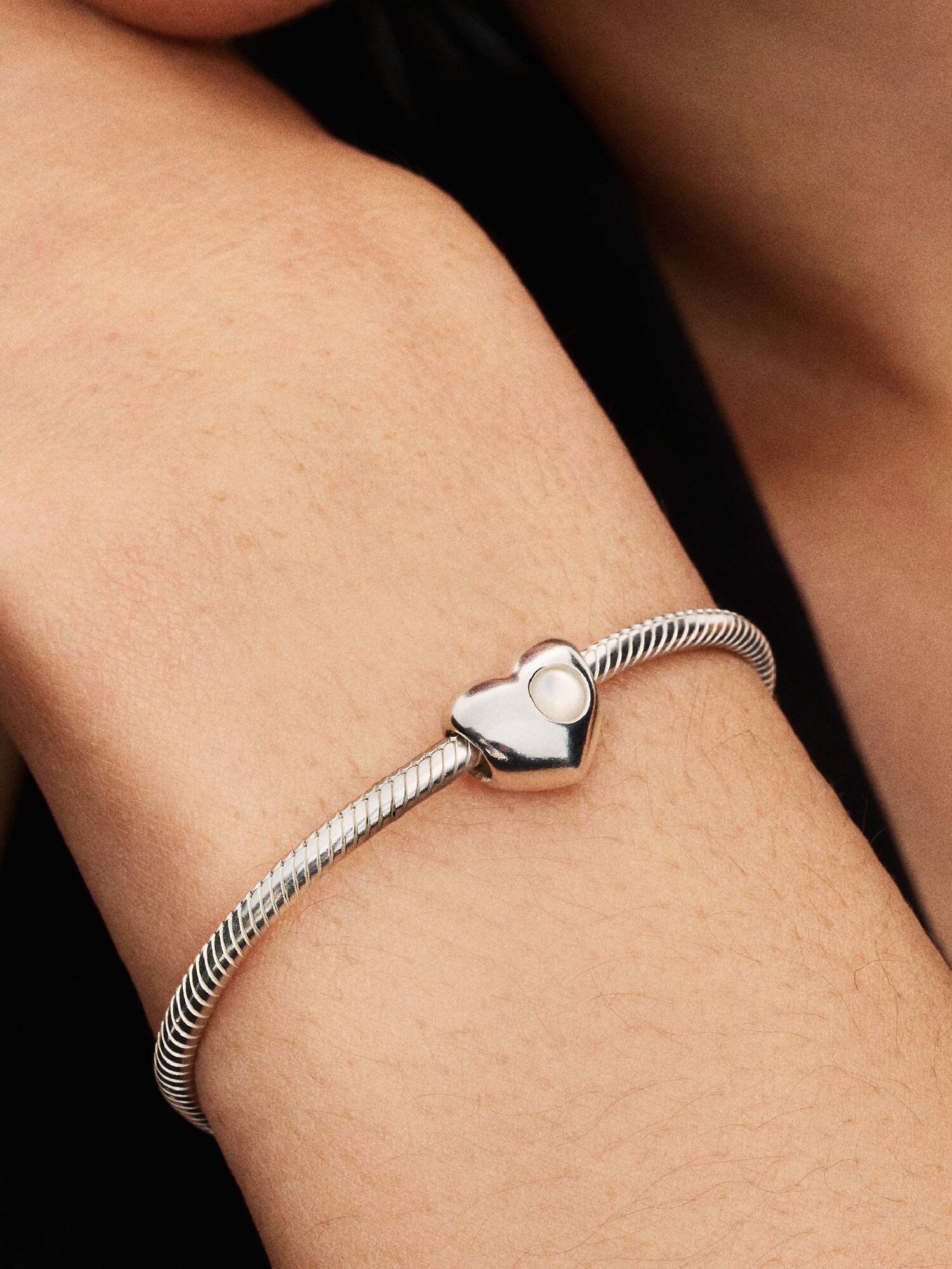 Charm Cœur Pierre Blanche Gravable
