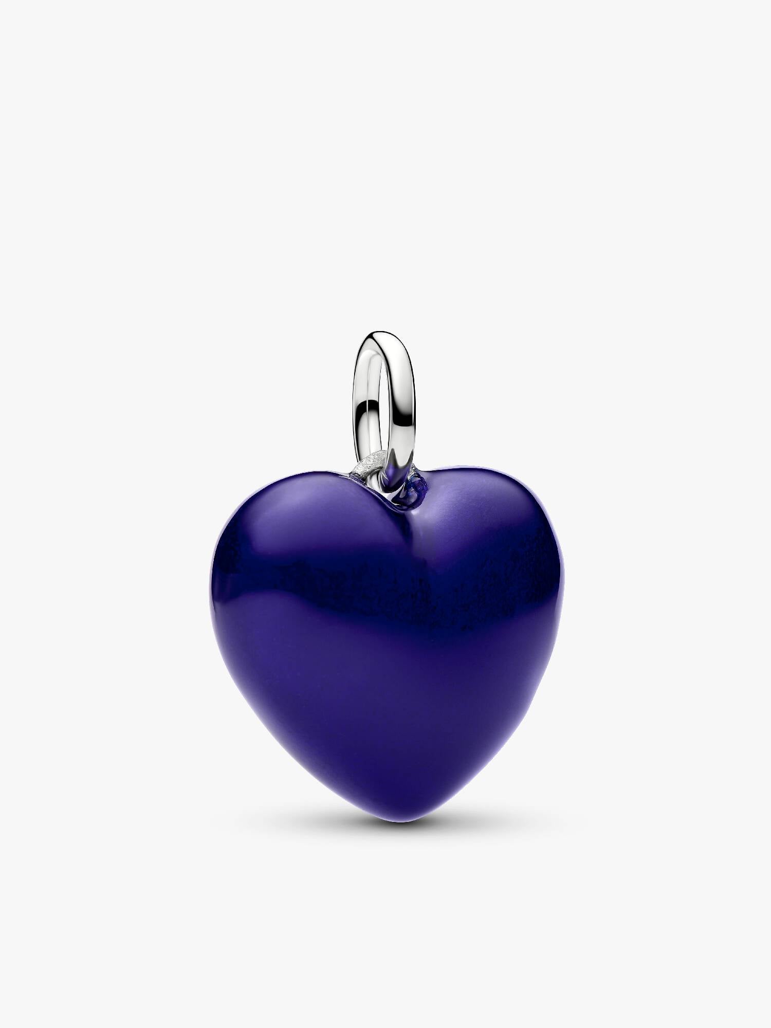 Charm Pendant Cœur Tridimensionnel Bleu