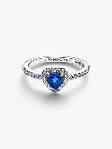 Verhoogd Prinsessenblauw Hart Ring