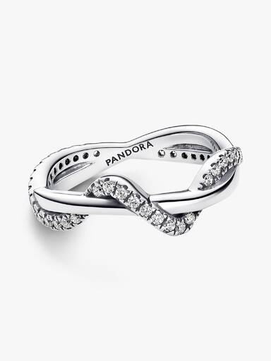 Bague Vagues Entrelacées Scintillantes