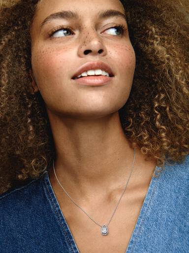 Collier Halo Poire Scintillante