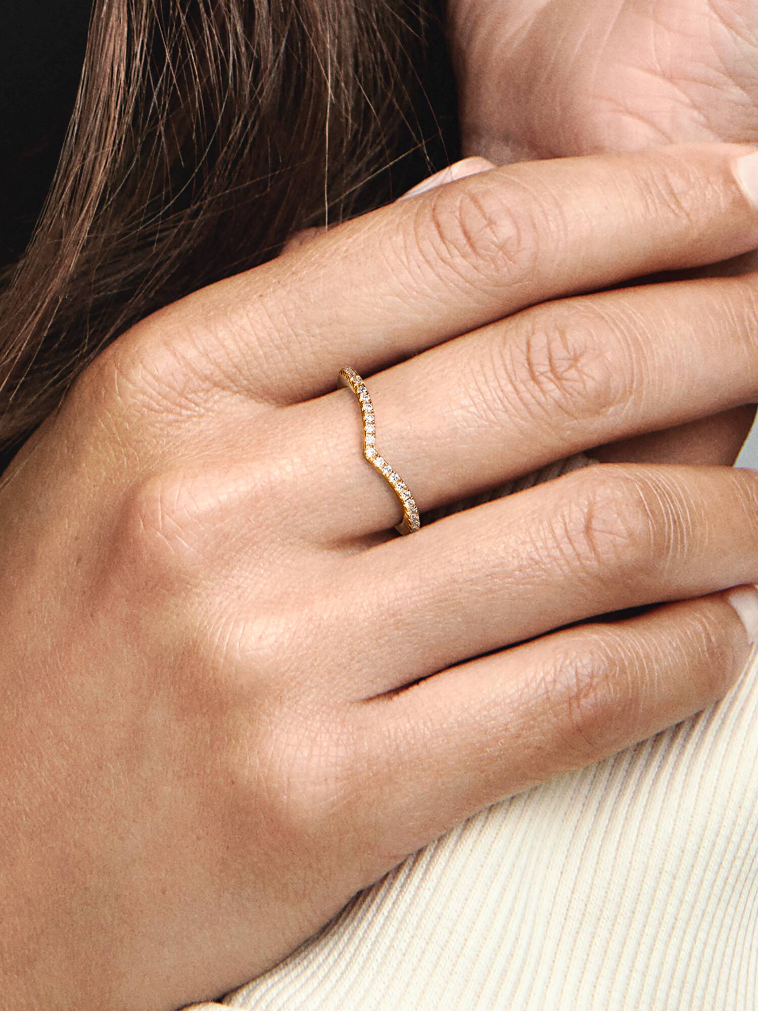 Sprankelende Wishbone Ring