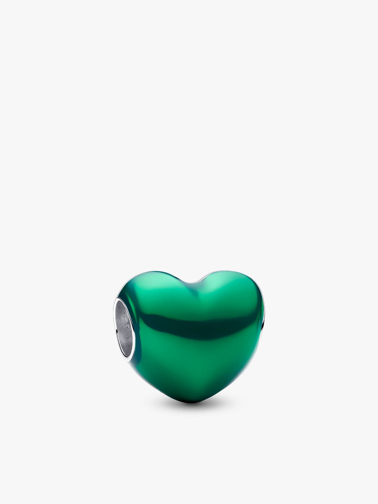 Charm Cœur Vert Métallique