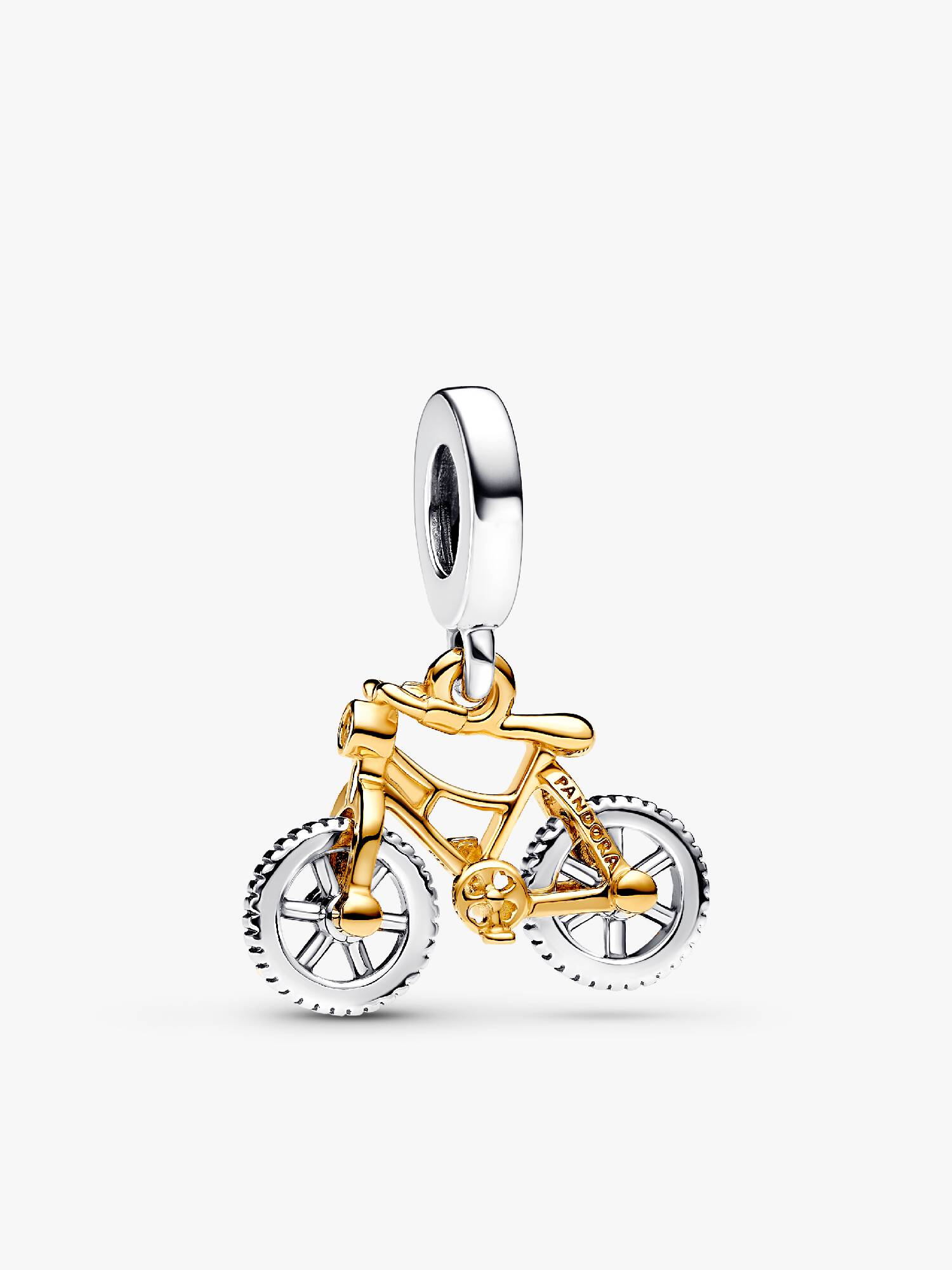 Tweekleurige Fiets Hangende Bedel met Draaiende Wielen