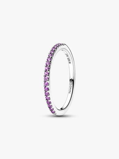Anneau Semi-Éternité Violet Scintillant