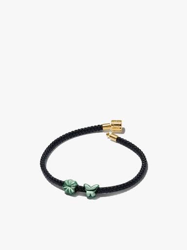 Vlinder & Klaver Mini Bedel Koord Armband Set