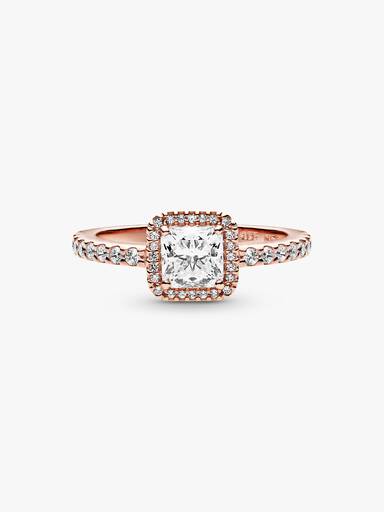 Bague Halo Scintillant Carré