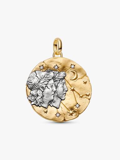 Charm Médaillon XL Zodiaque Gémeaux