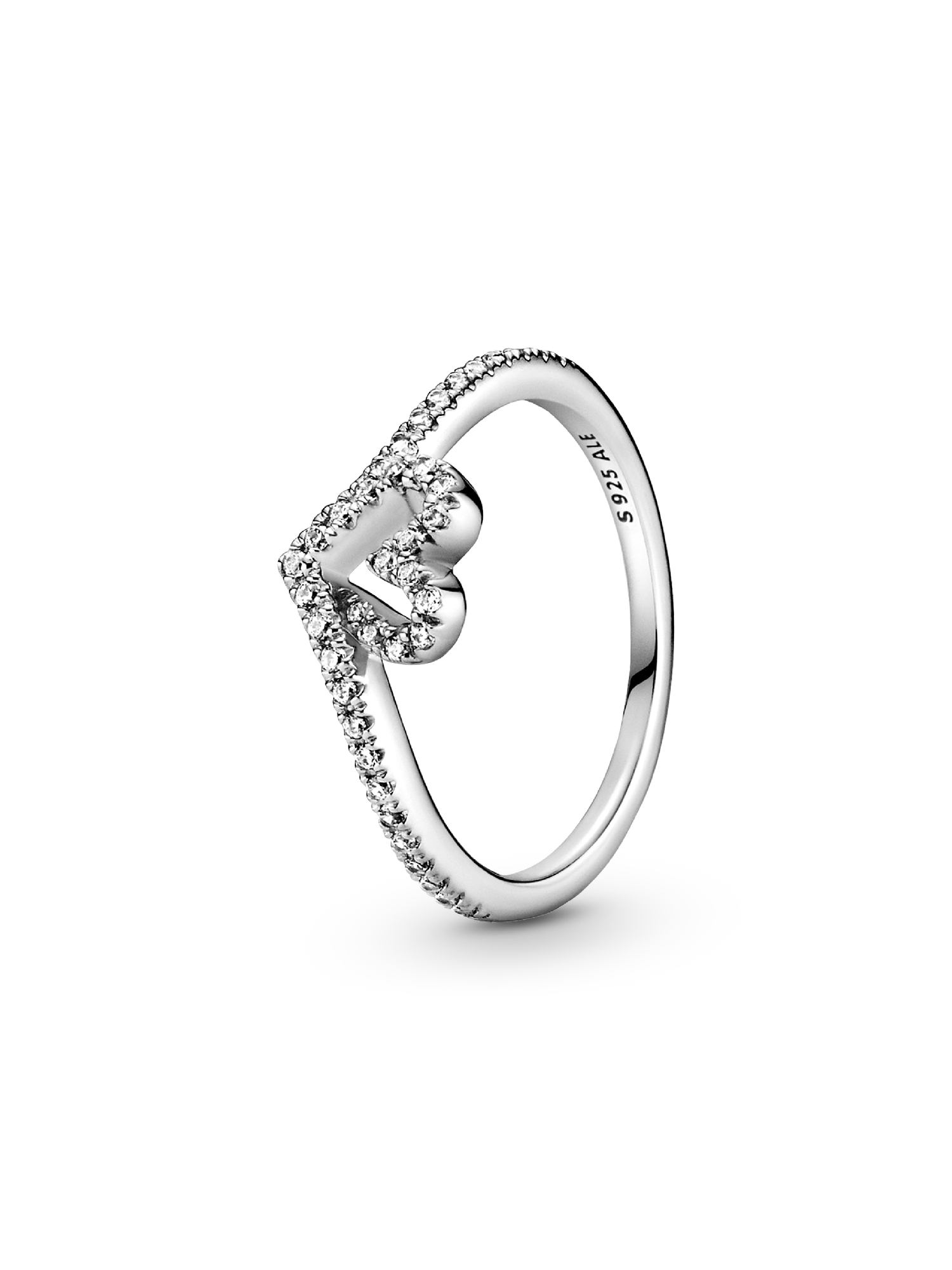 Sprankelende Wishbone Heart Ring