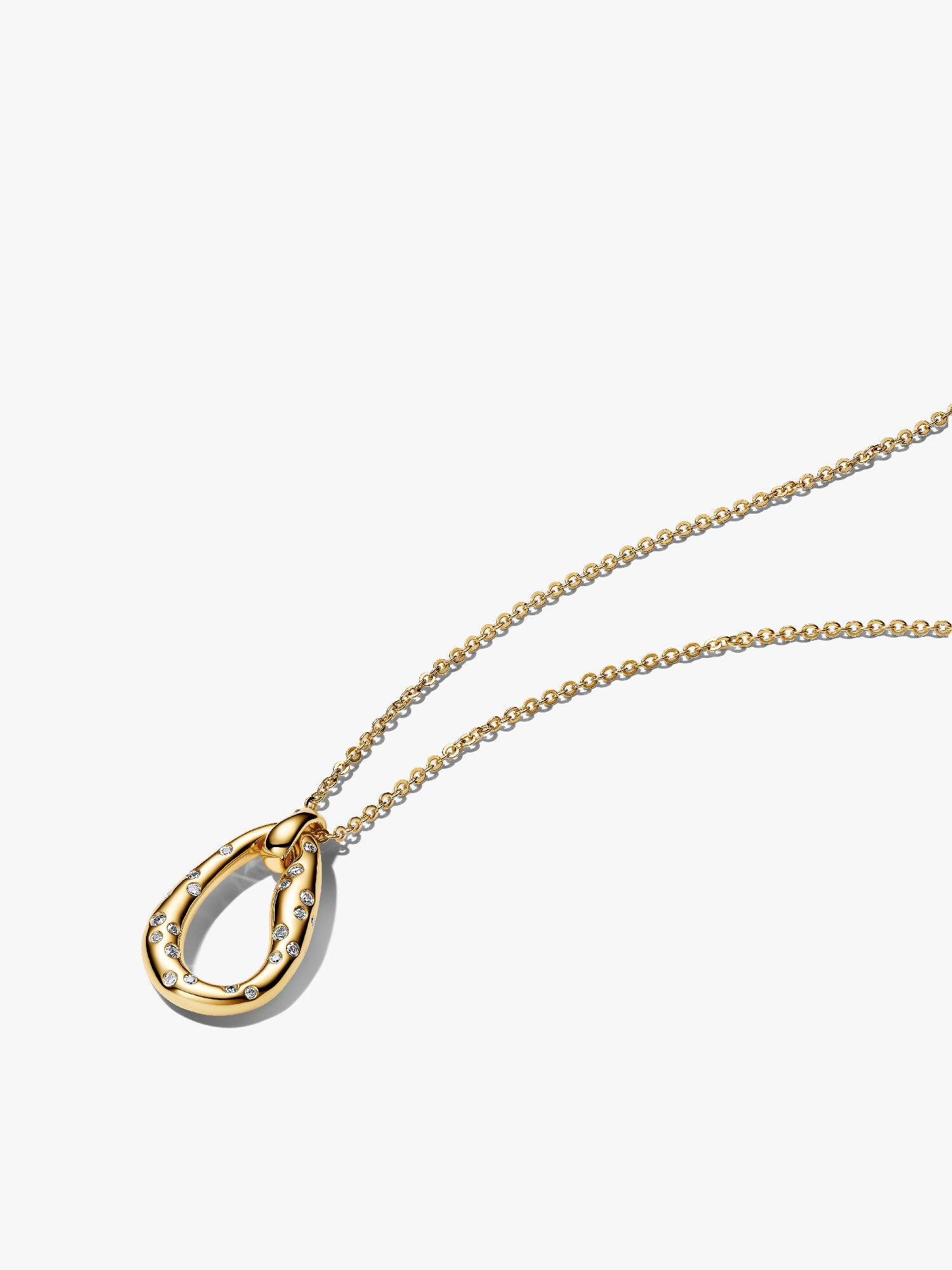 Collier à Pendentif Serti de Pierres de Forme Organique