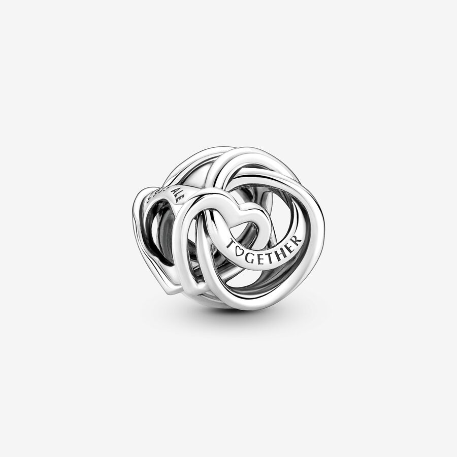 Encircled heart sterling silver charm image number 0