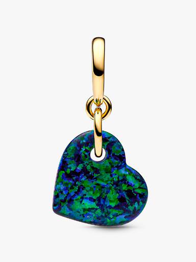 Opalescent Groen Hart Hangende Bedel