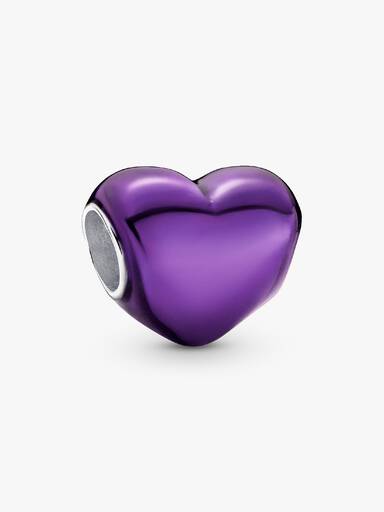 Metallic Purple Heart Charm