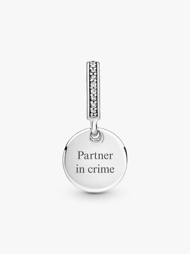 Engravable Heart Disc Dangle Charm