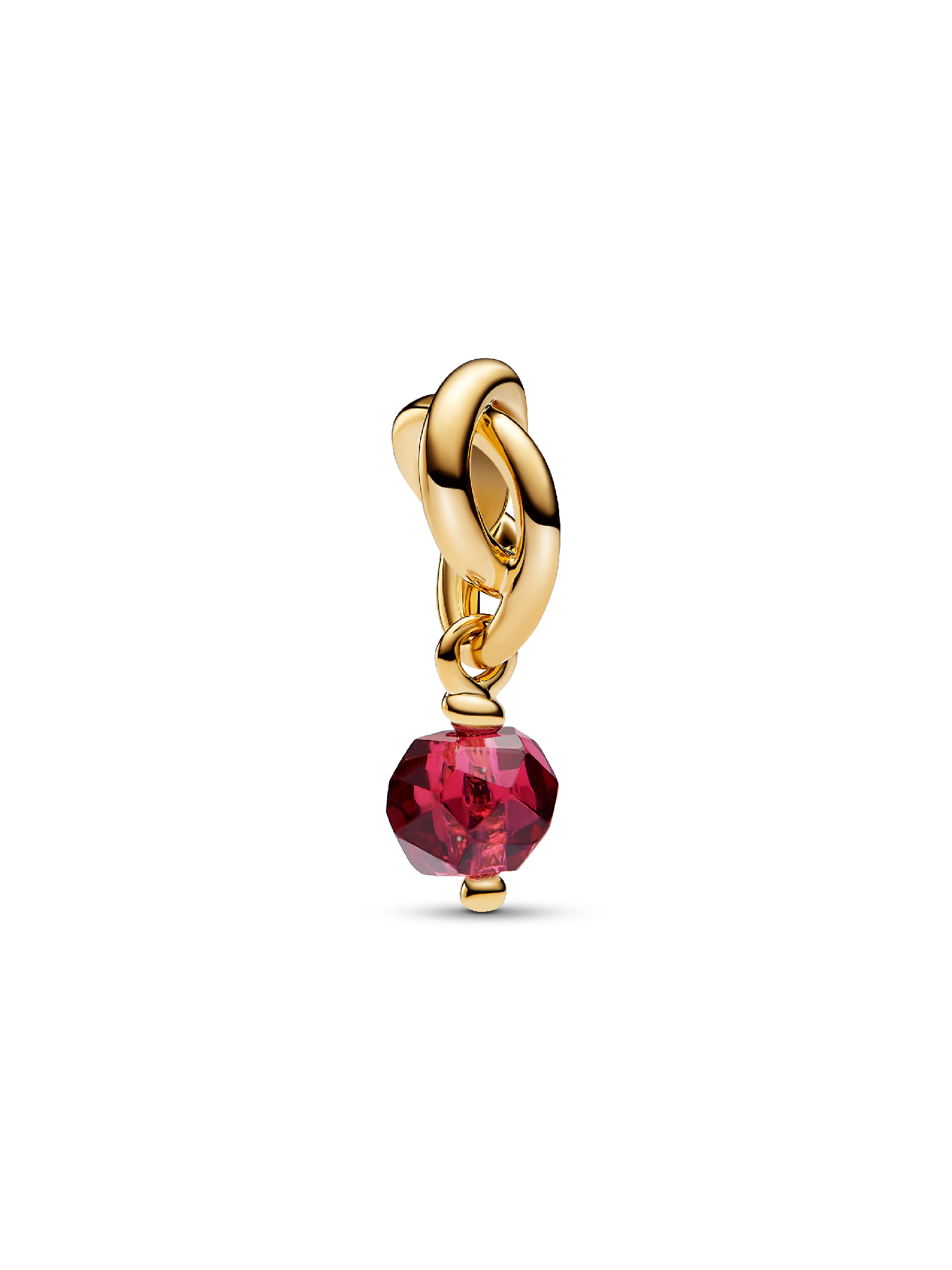 Juillet Charm Pendant Cercle de l'Éternité Rouge Profond Facetté