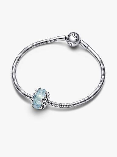 Charm Murano Flocon de Neige Bleu Hiver