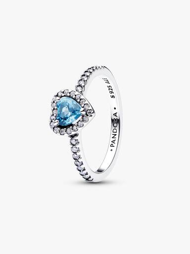Verhoogd Lichtblauw Hart Ring