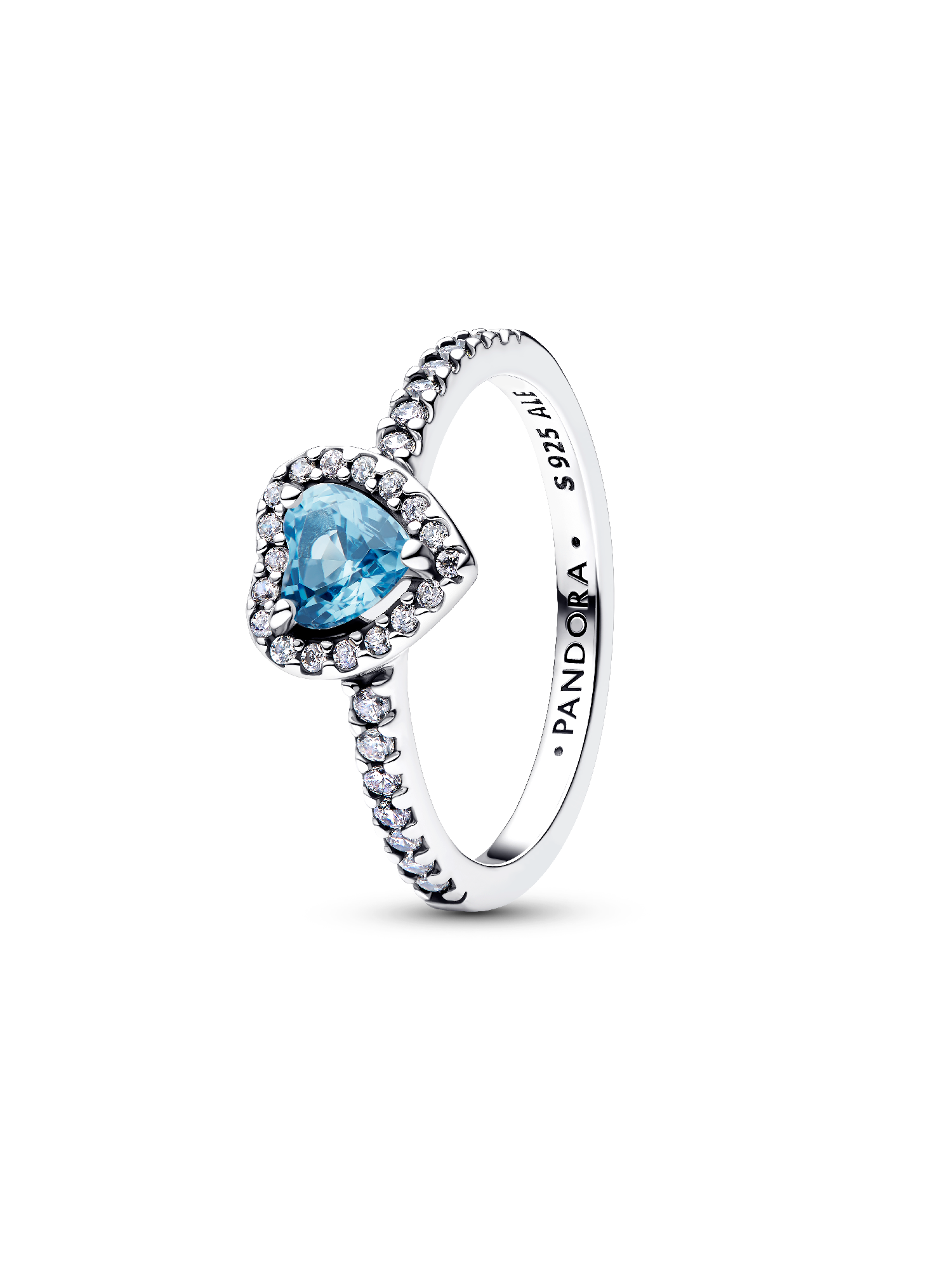 Bague Cœur Bleu Clair Surélevé