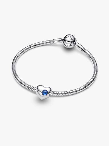 Graveerbare bedel blauwe steen hart
