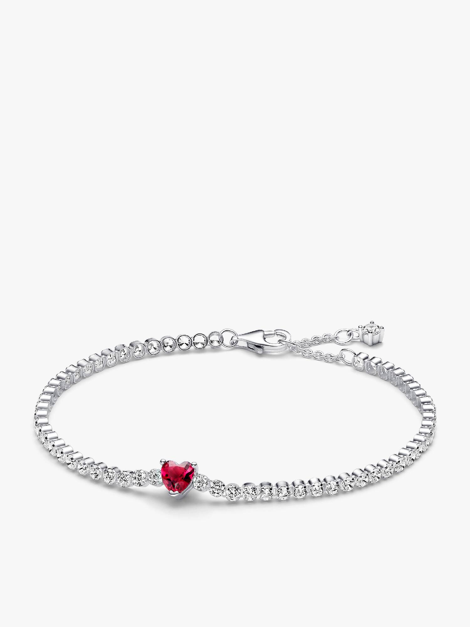 Sprankelend Rood Hart Tennisarmband
