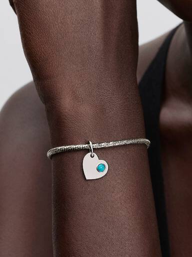 Graveerbare hart turquoisekleurige steen hangende bedel