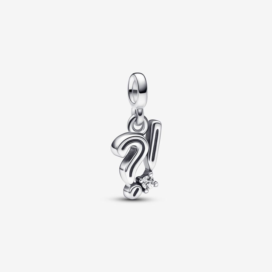 ?!  sterling silver mini dangle with clear cubic zirconia image number 0