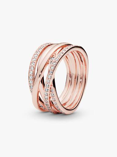 Bague Scintillante & Lignes Polies