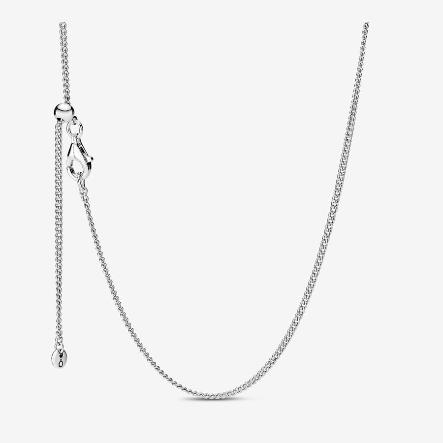 Sterling silver necklace with sliding clasp image number 0