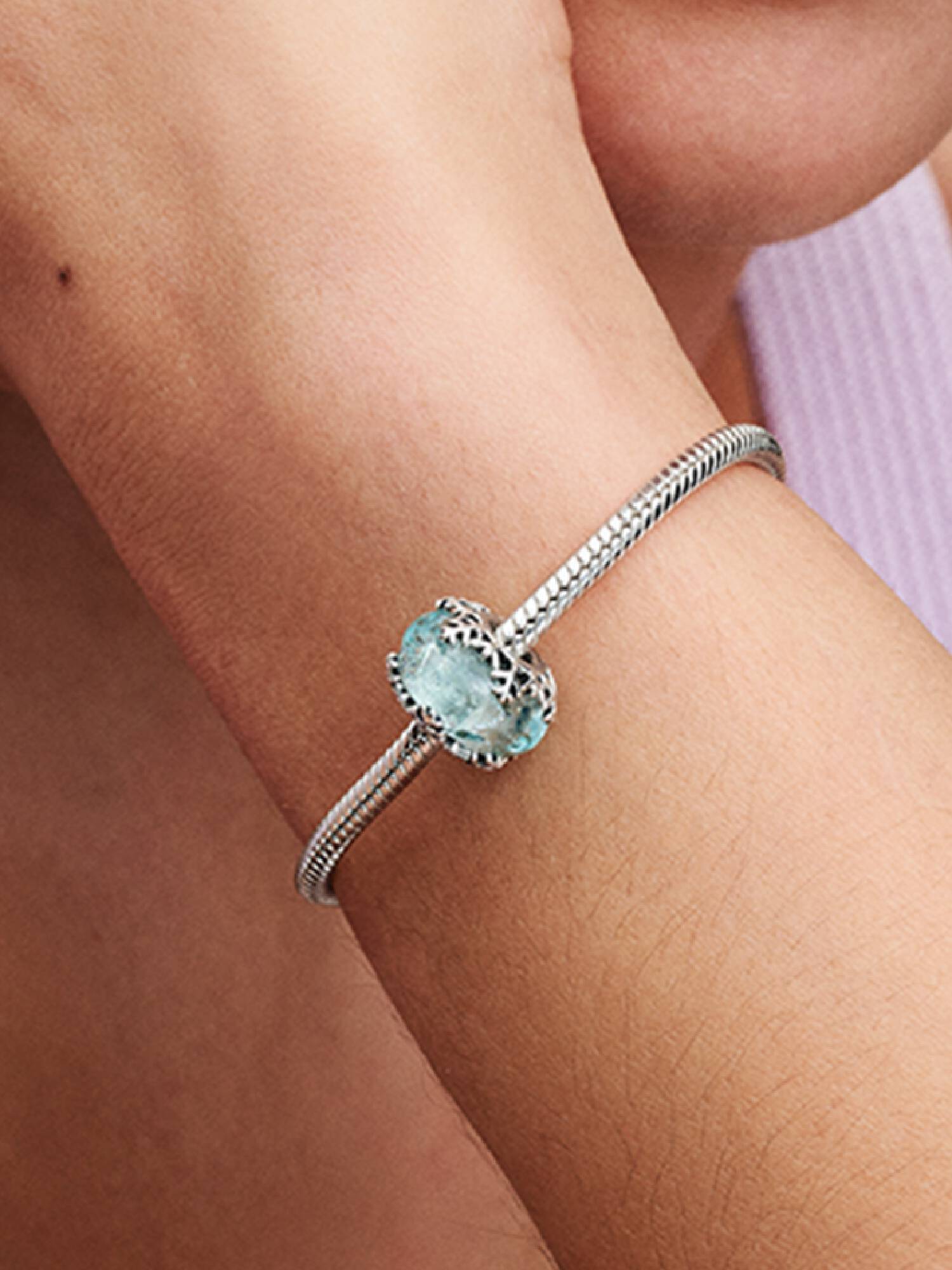 Charm Murano Flocon de Neige Bleu Hiver