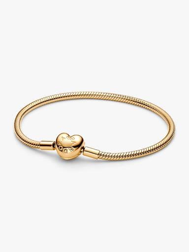 Pandora Moments Snake Chain-armband met hartsluiting