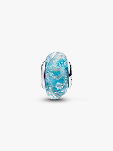 Turkoois Muranoglas & Glitter Bedel