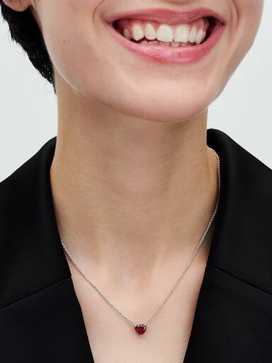 Collier Pendant Halo Cœur Scintillant