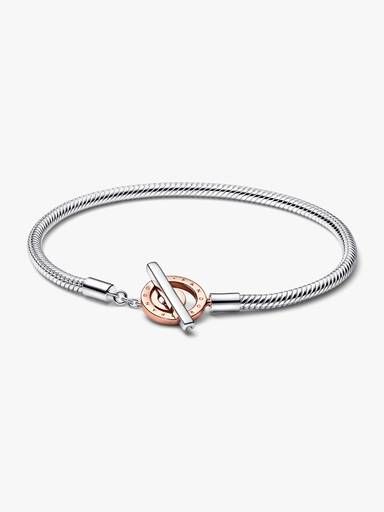 Pandora Moments Two-tone Logo T-Bar Slangenschakelarmband