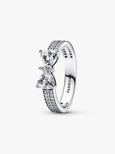 Bague Double Rang Nœud Scintillant