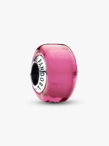 Mini Charm en Verre de Murano Rose