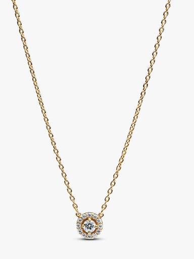 Collier à Pendentif Halo Pavé Rond