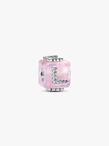 Roze Muranoglazen Liefdeskubus Bedel